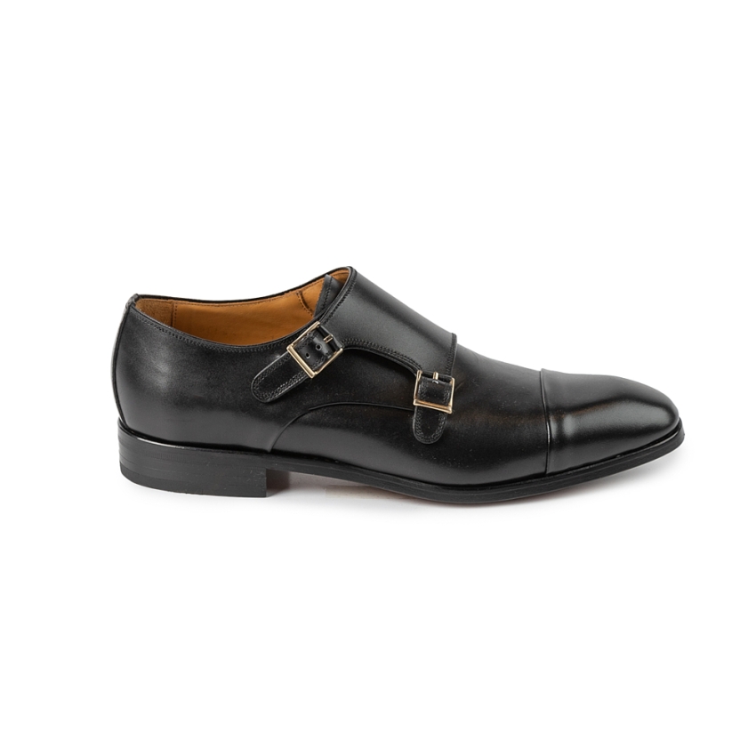 ZAPATOS DOBLE HEBILLA PIEL BURDEOS BLACKCAPE